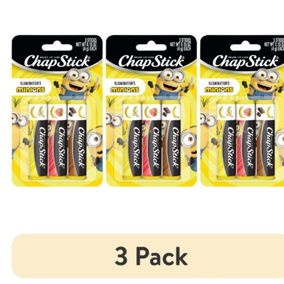 ChapStick Illuminations Minions Banana-Nana Lip Balm, Lip Care 3-Pack Lot of 3 - Picture 3 of 4